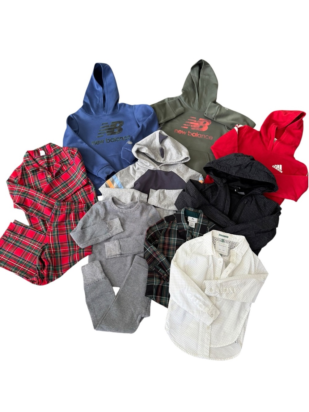 Kids Fall Winter Clothing Bundle Lot New Balance Adidas Plaid Hoodies 4T